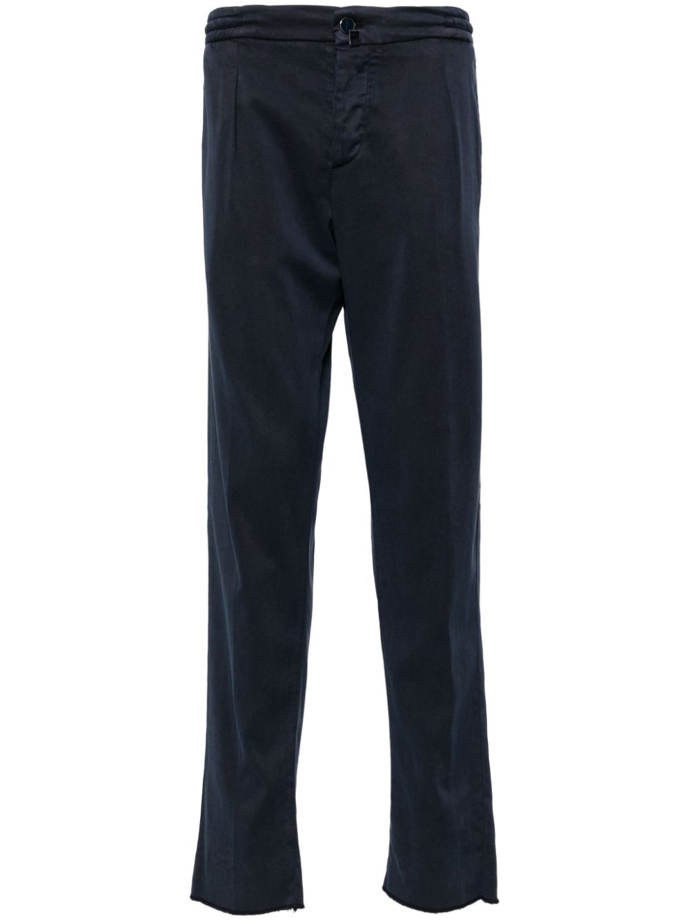 Pleated tapered-leg trousers - Blue