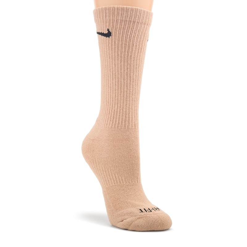 6 Pack Medium Everyday Plus Cushion Crew Socks (Brown Assorted)