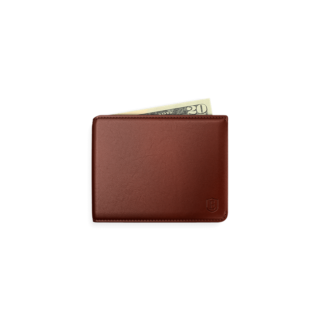 Bifold Wallet - Brown Smart Slim Bifold Wallet for Men Magnetic Cardholder Trackable Card Holder Premium Leather Wallet RFID Blocking