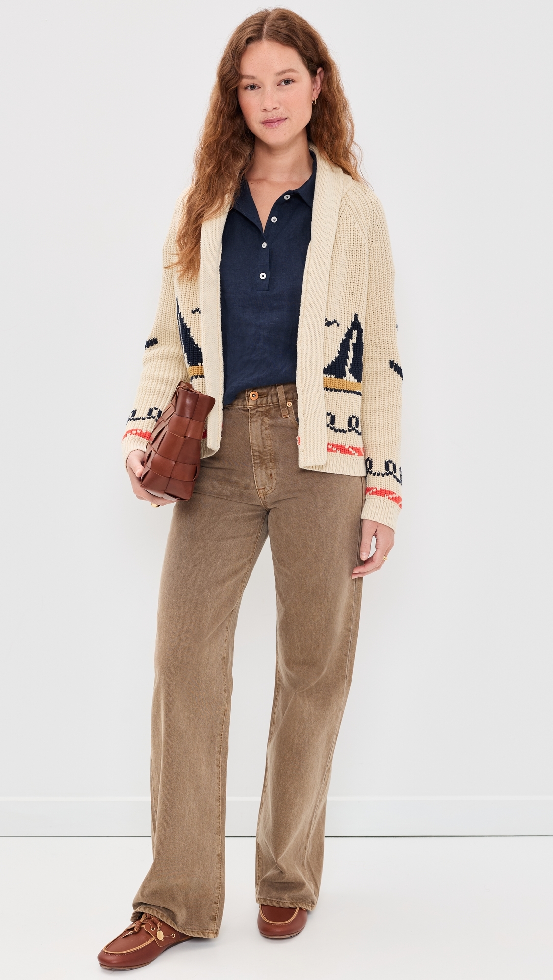 The Sailboat Lodge Cardigan Cream