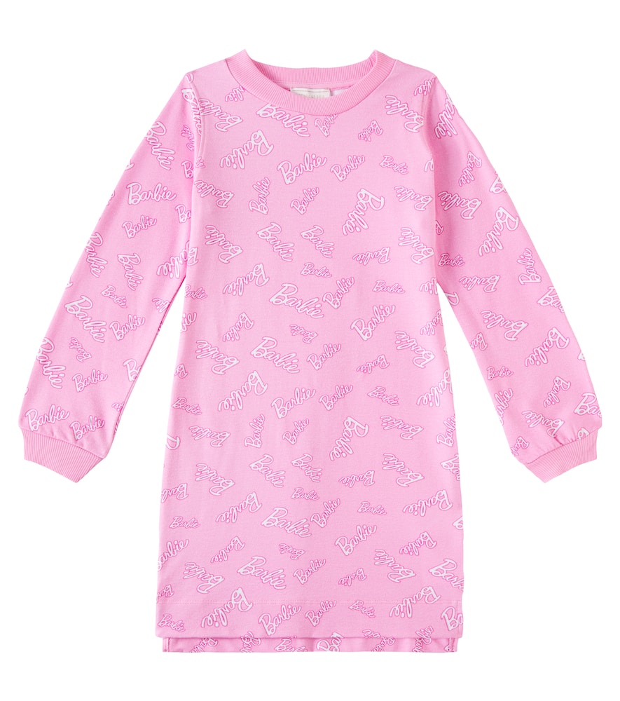 Barbie printed cotton-blend jersey dress