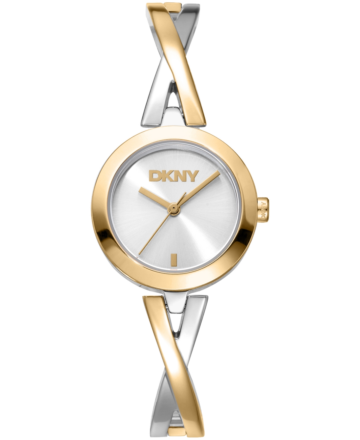 Women's Half Bangle Quartz Two-Tone Stainless Steel Watch 26mm - Silver