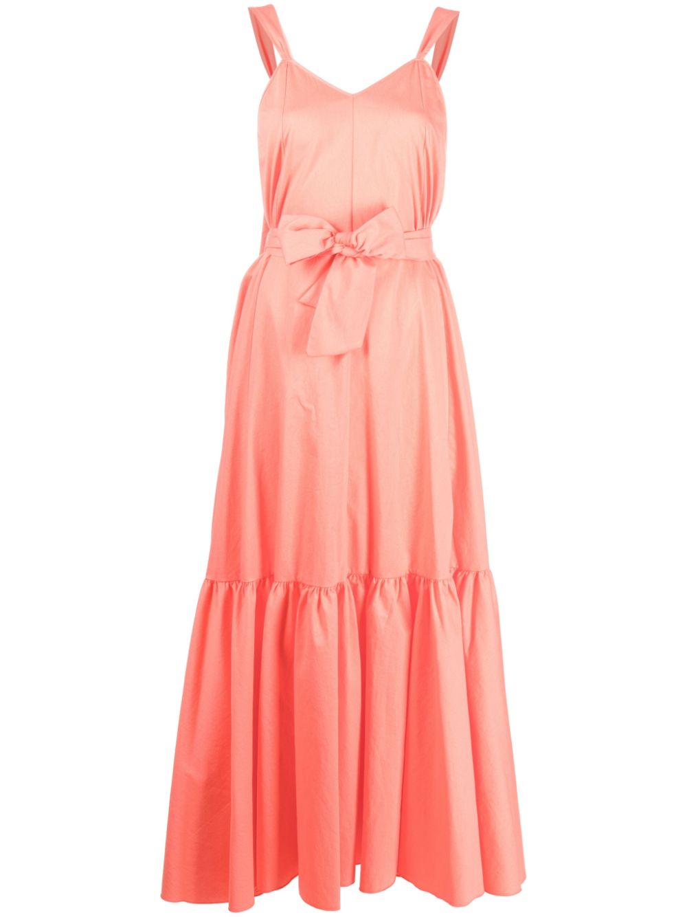 Tied-waist tiered dress - Pink