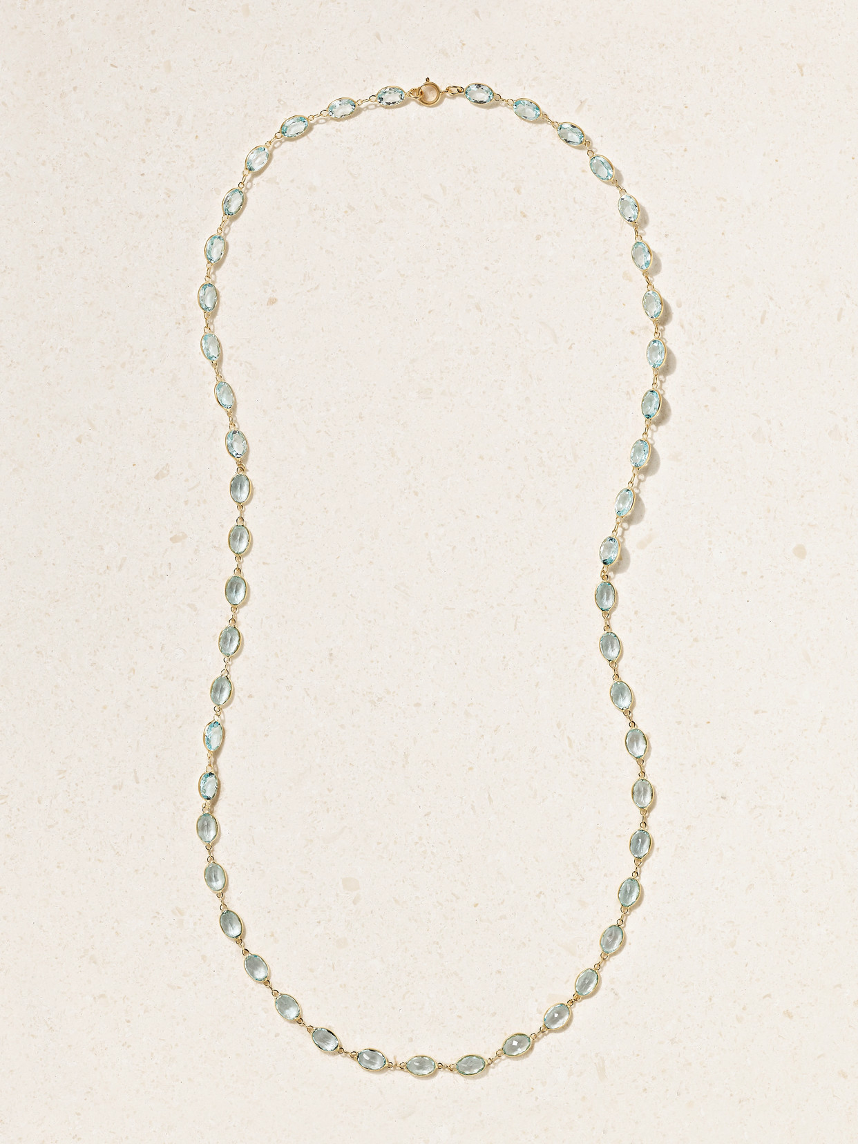 Chakra Gold Aquamarine Necklace - One size