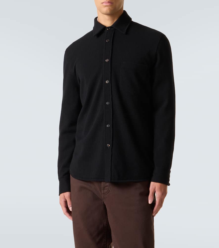 Wool, cashmere, and silk polo sweater