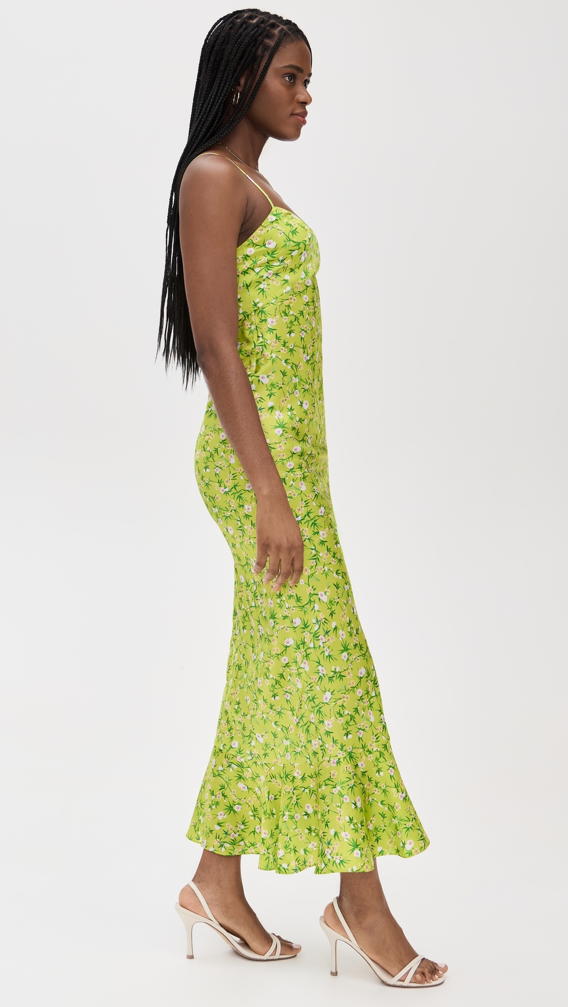 Mimi-B Dress Lime Springflowers