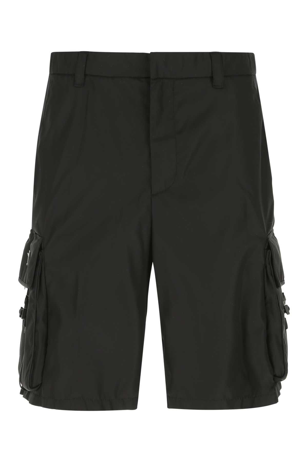 Black Re-nylon Bermuda Shorts