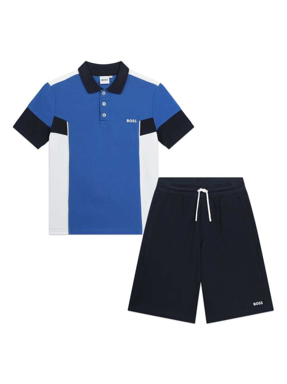 Logo-print cotton tracksuit set - Blue
