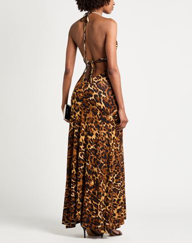 Woman Maxi dress Brown Size 6 Viscose, Elastane