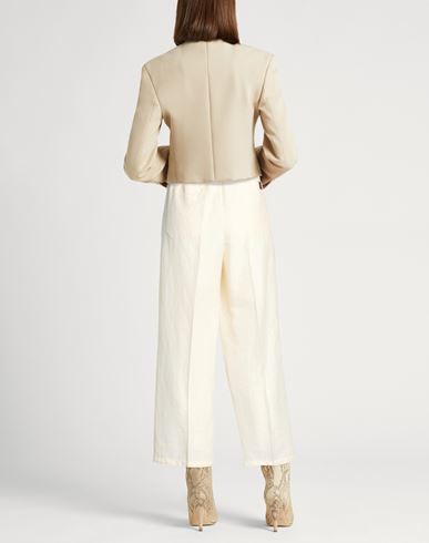 Woman Pants Cream Size 4 Linen, Silk, Polyamide