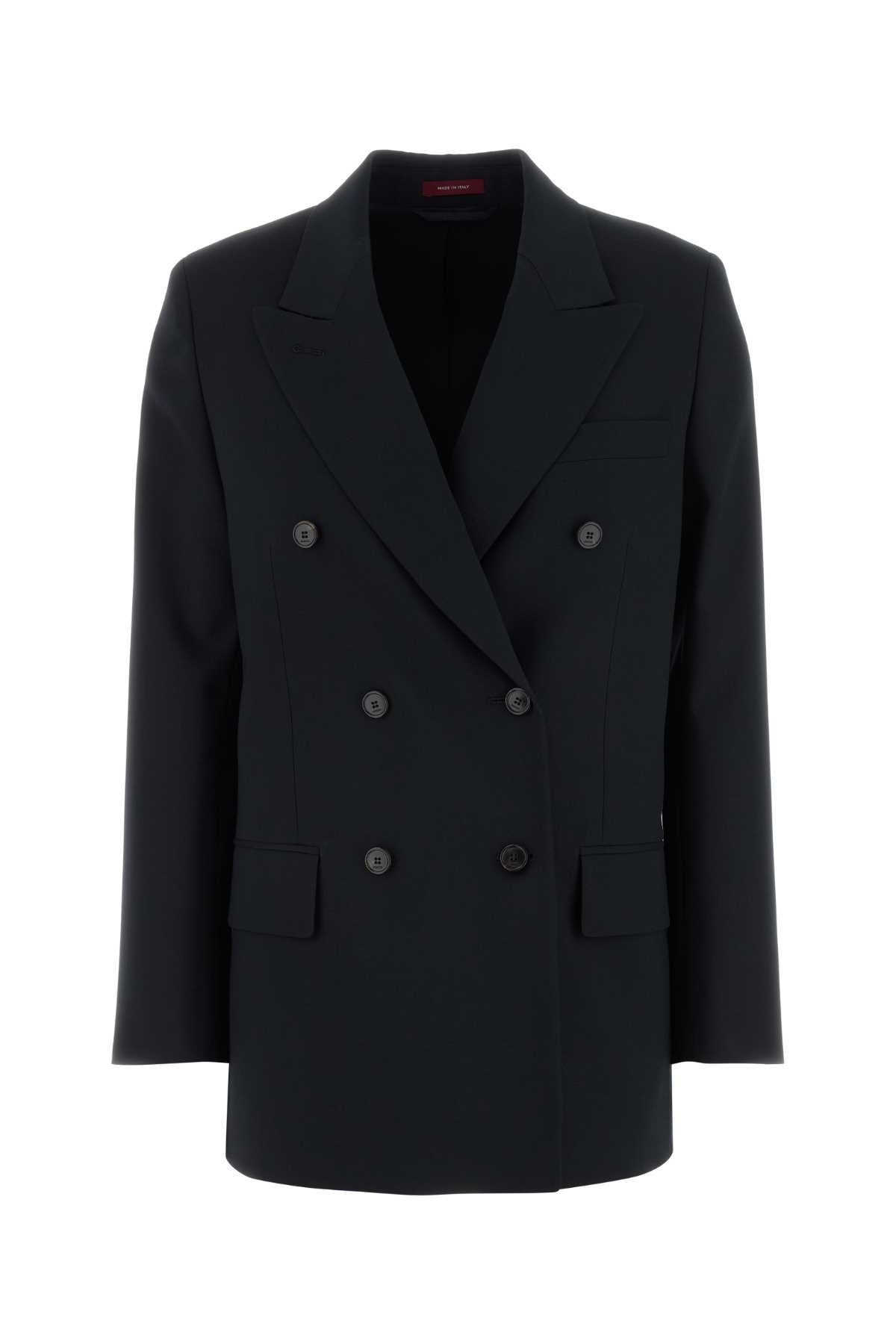 Wool Double-Breasted Blazer — Blue