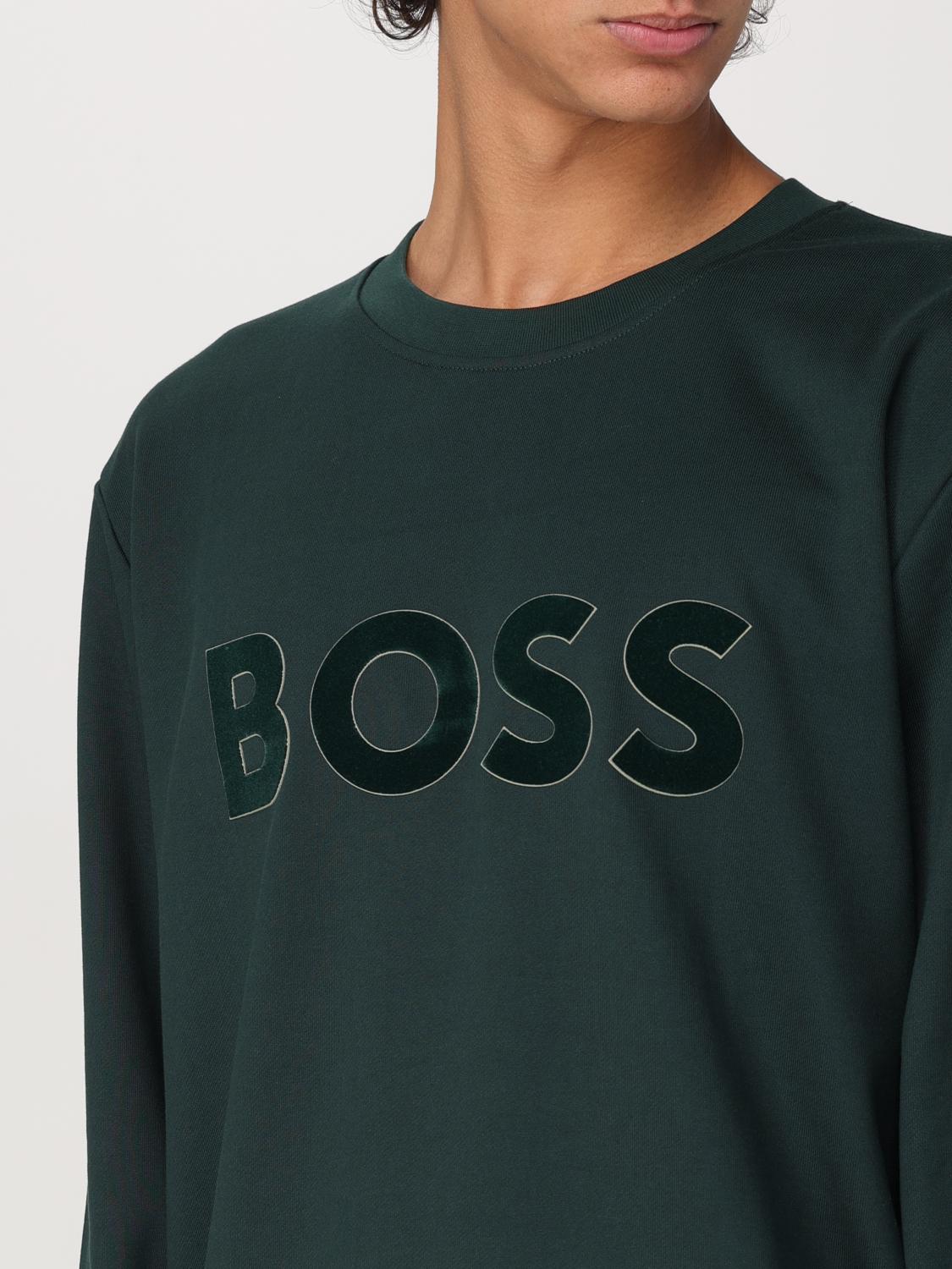 Flocked-logo sweatshirt - Green