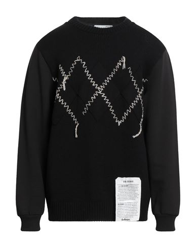 Raw Diamond By Man Sweater Black Size L Cotton, Cashmere