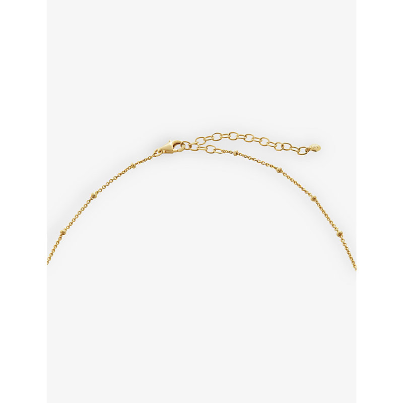 Womens Gold Mini Green 18ct Yellow Gold-plated Vermeil Recycled Sterling-silver and Onyx Choker Necklace 