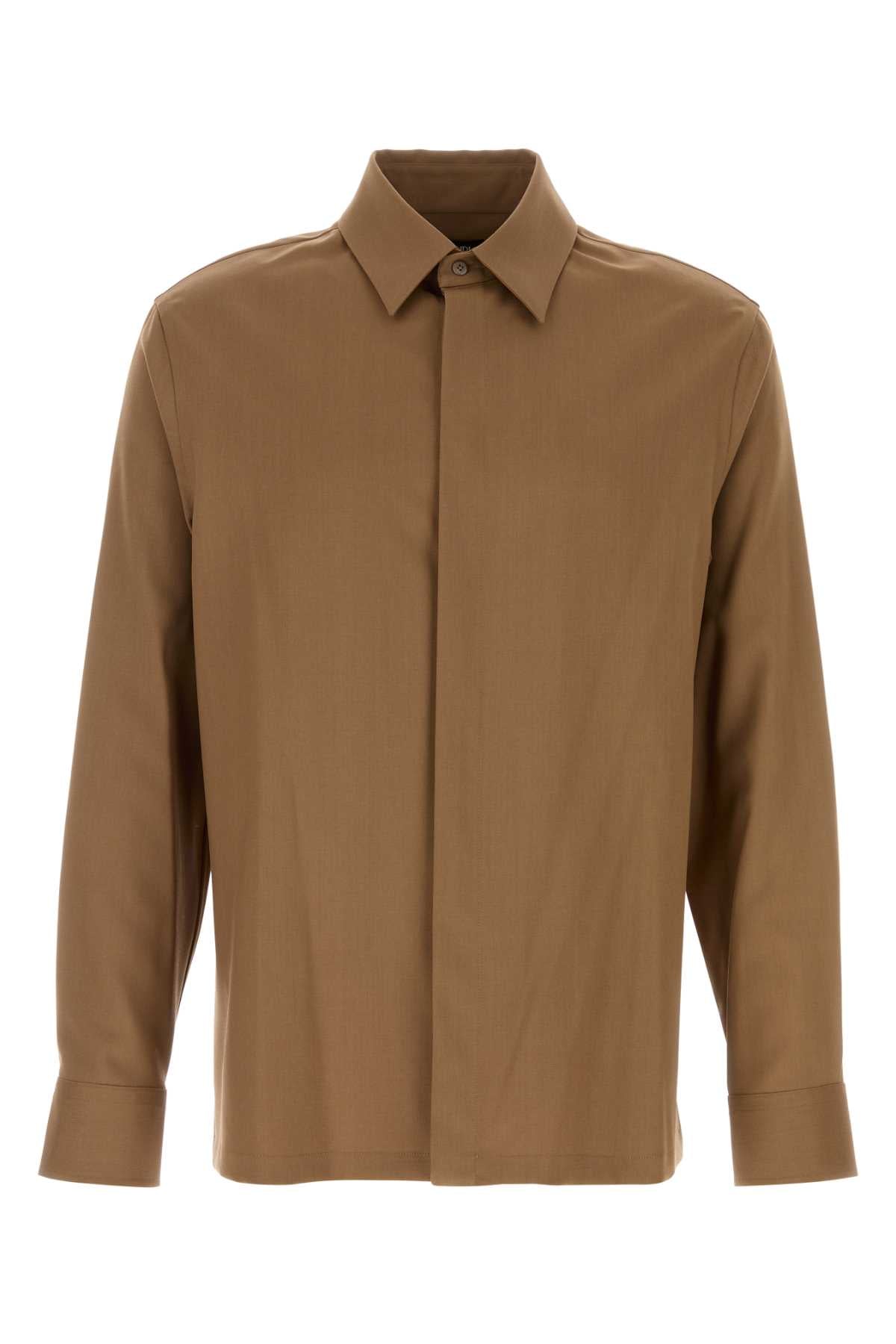 Virgin Wool Shirt — Tobacco