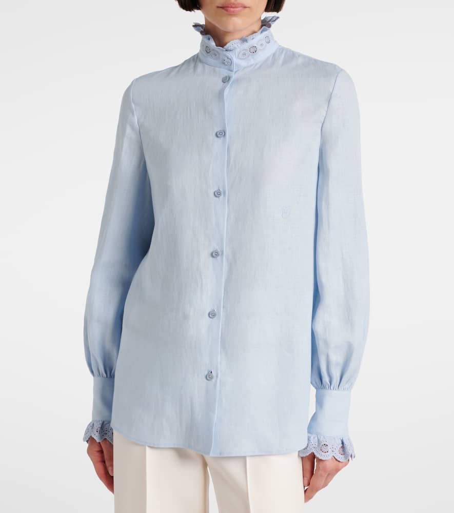 Broderie anglaise linen shirt