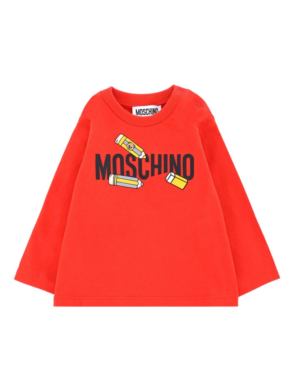 Pencil-print long-sleeve sweatshirt - Red