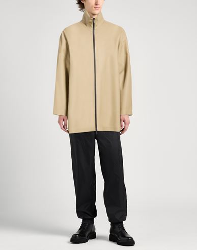 Man Overcoat & Trench Coat Sand Size L Polyurethane, Polyester