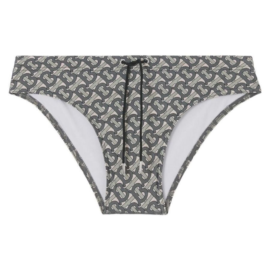 Mens Mid Grey Grayes Monogram Swim Briefs