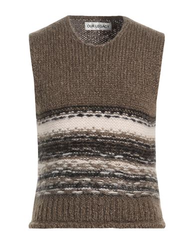 Man Sweater Khaki Size 40 Mohair wool, Wool, Superkid mohair, Silk