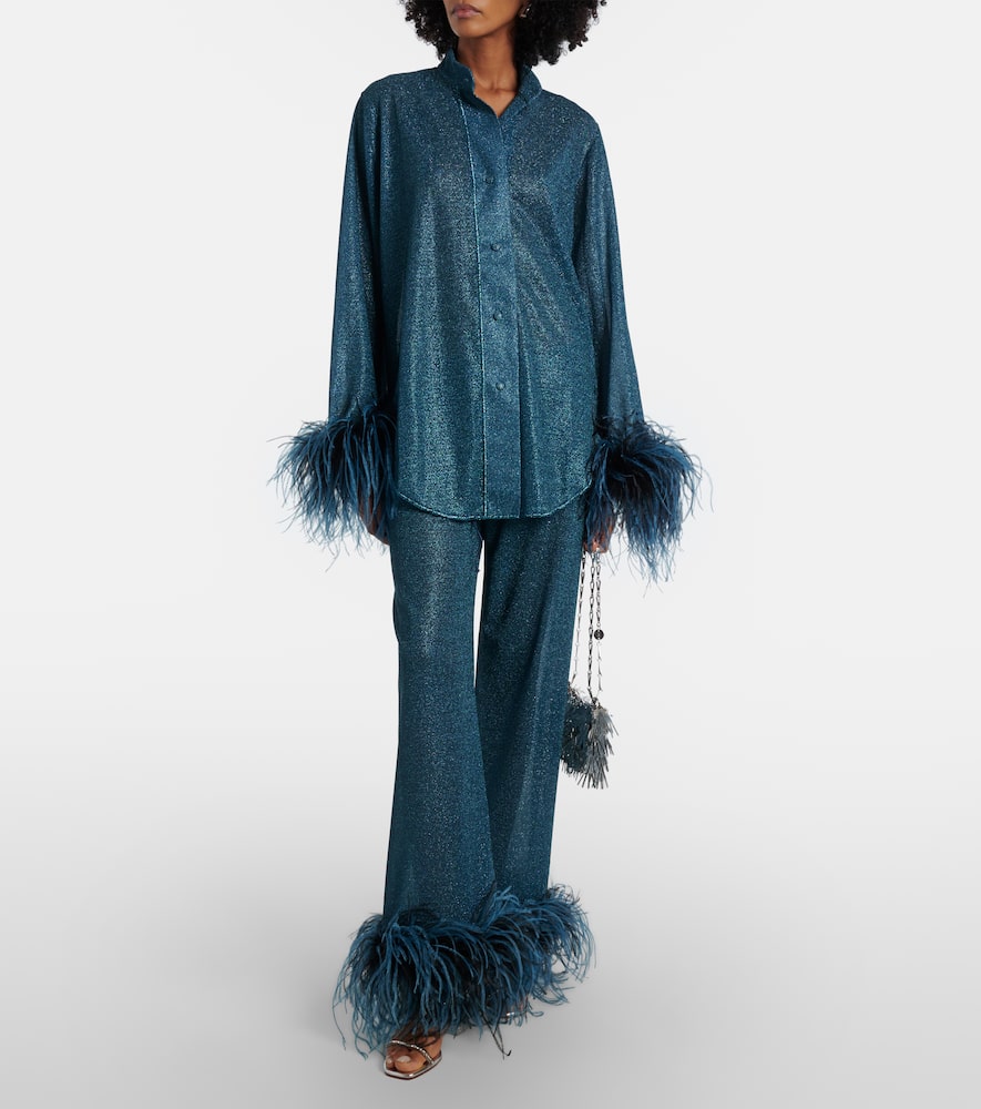 Oséree Lumière Plumage wide-leg pants