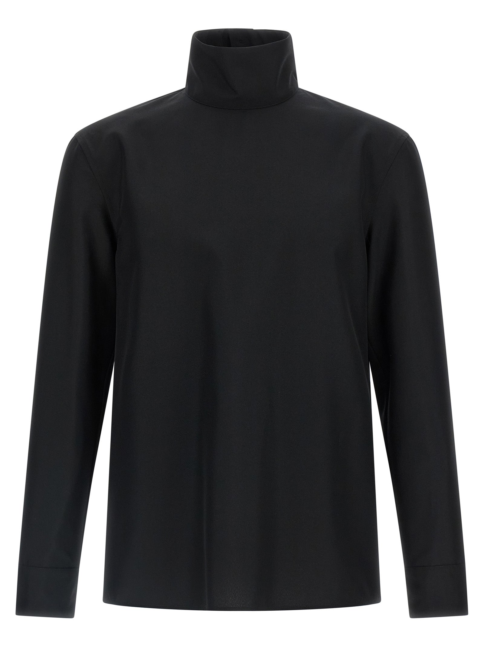 Technical Polyester Blouse — Black