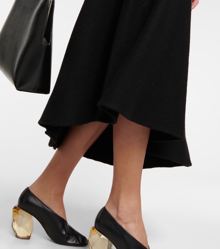Virgin wool midi skirt