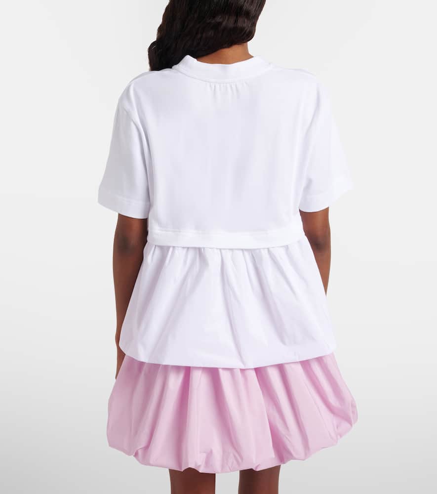 Cotton jersey and faille T-shirt