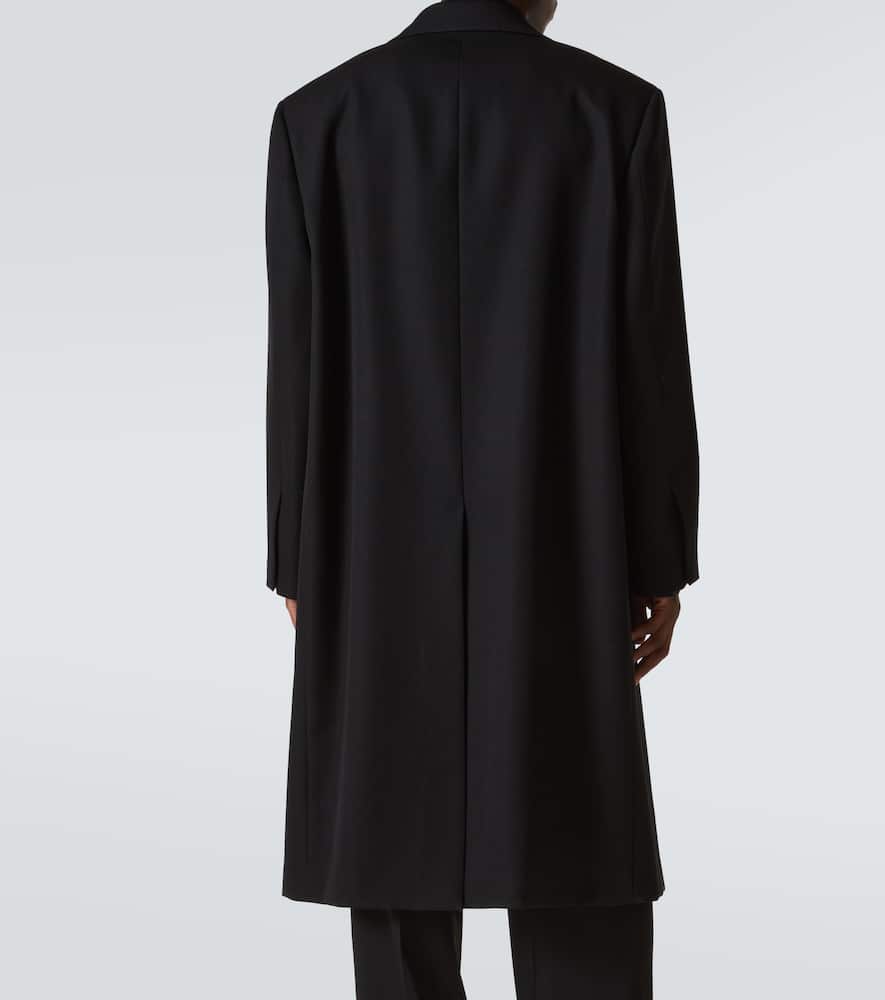 Silk-trimmed wool coat