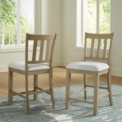 Calmoro Counter Height Barstool, Off White/Gray