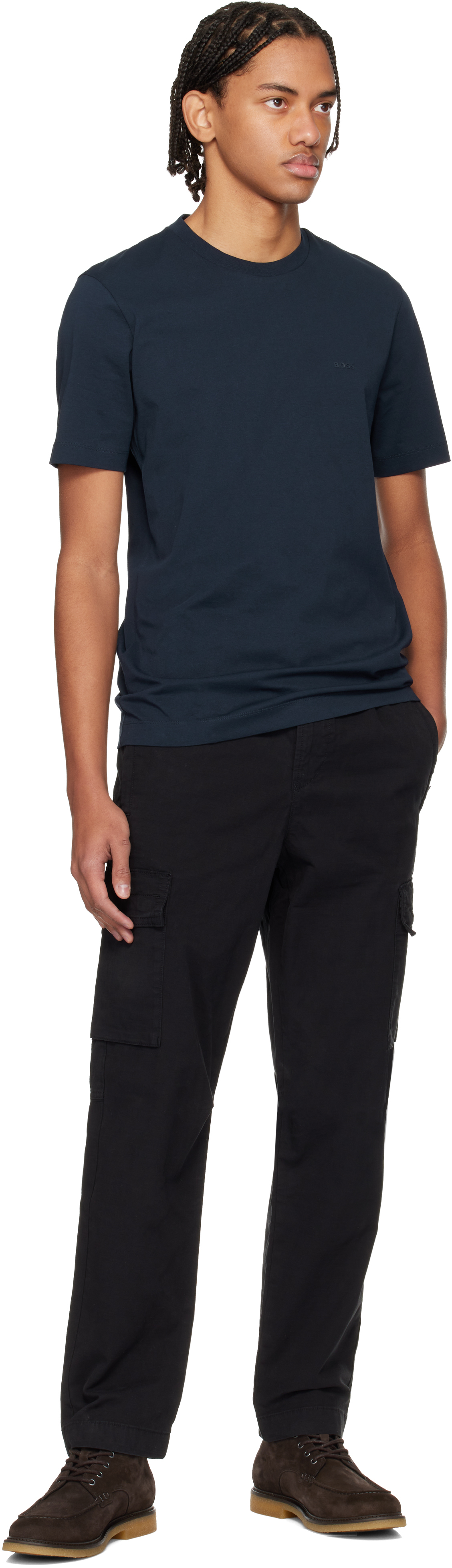 Black Cotton Cargo Pants