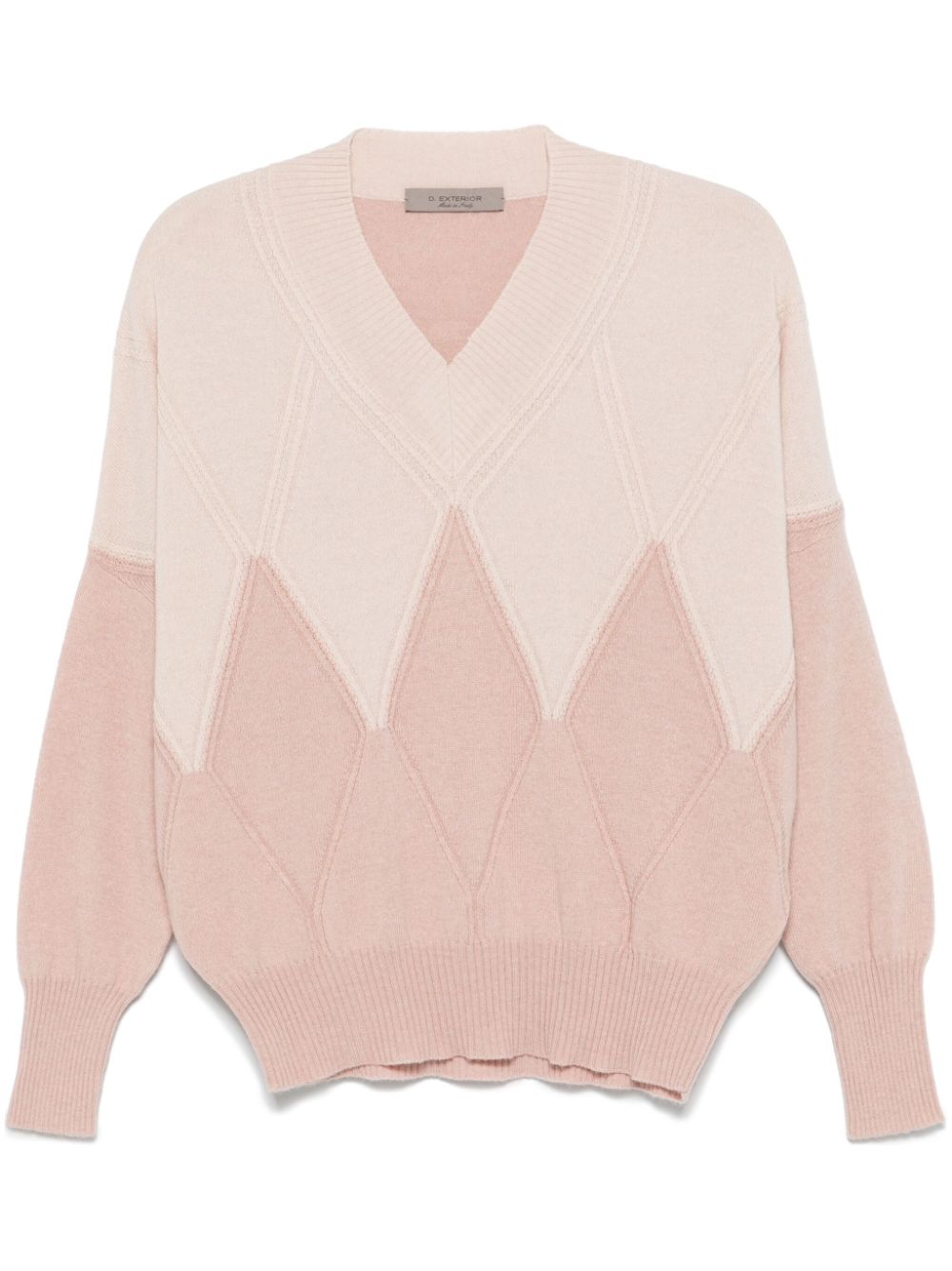 Argyle-check sweater - Pink
