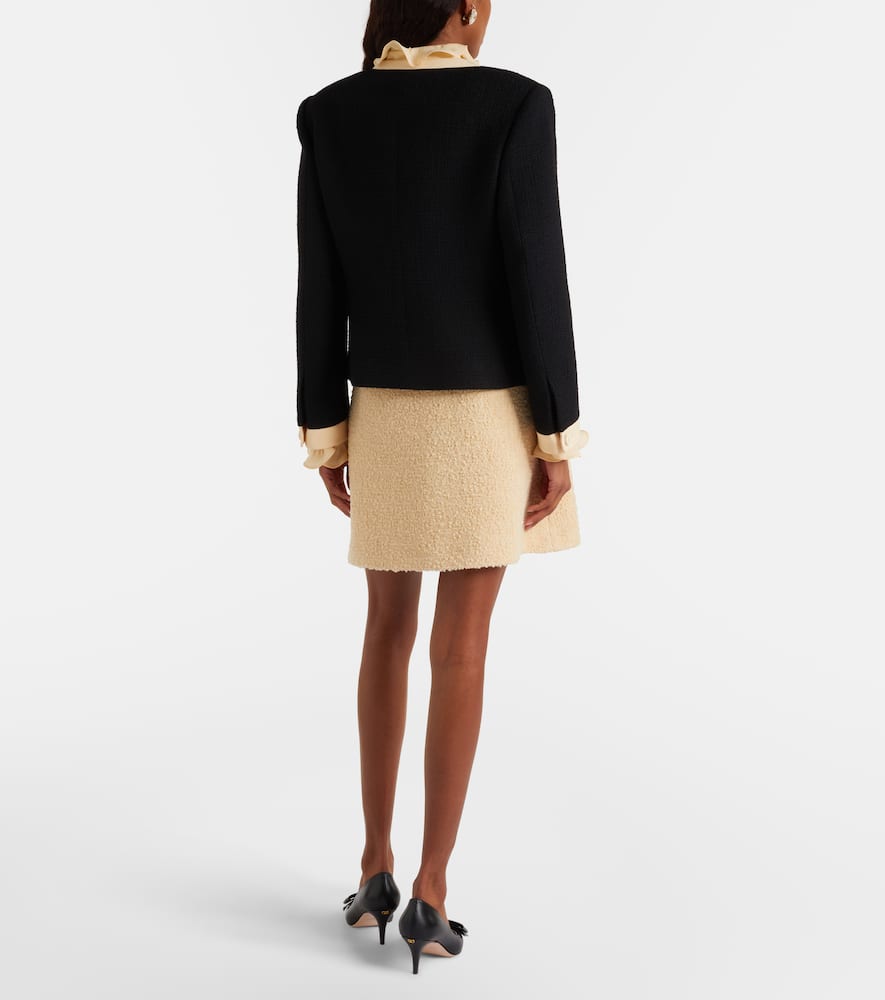 VGold wool-blend tweed miniskirt