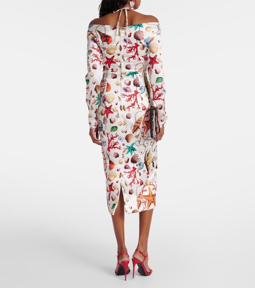 Capri printed silk-blend midi dress