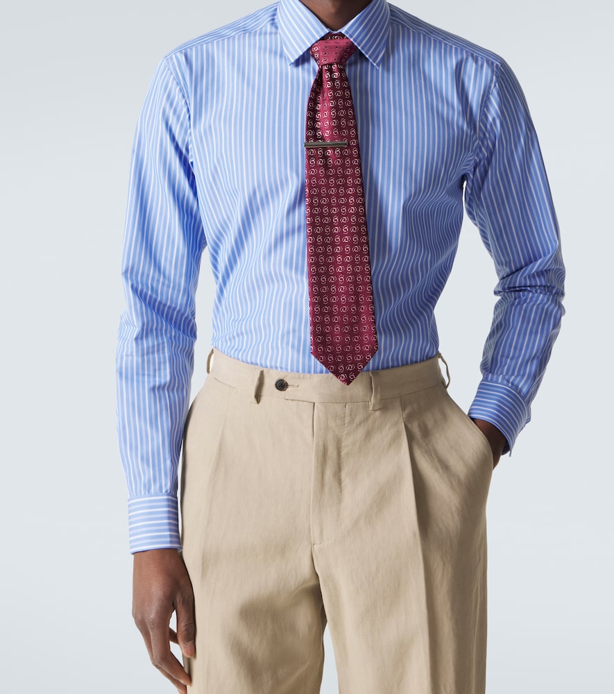 Striped cotton poplin shirt
