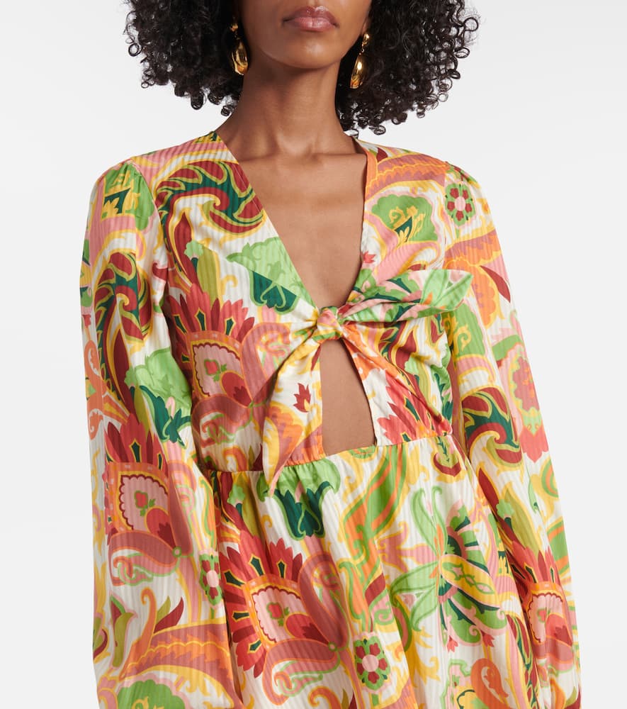Floral cotton and silk minidress
