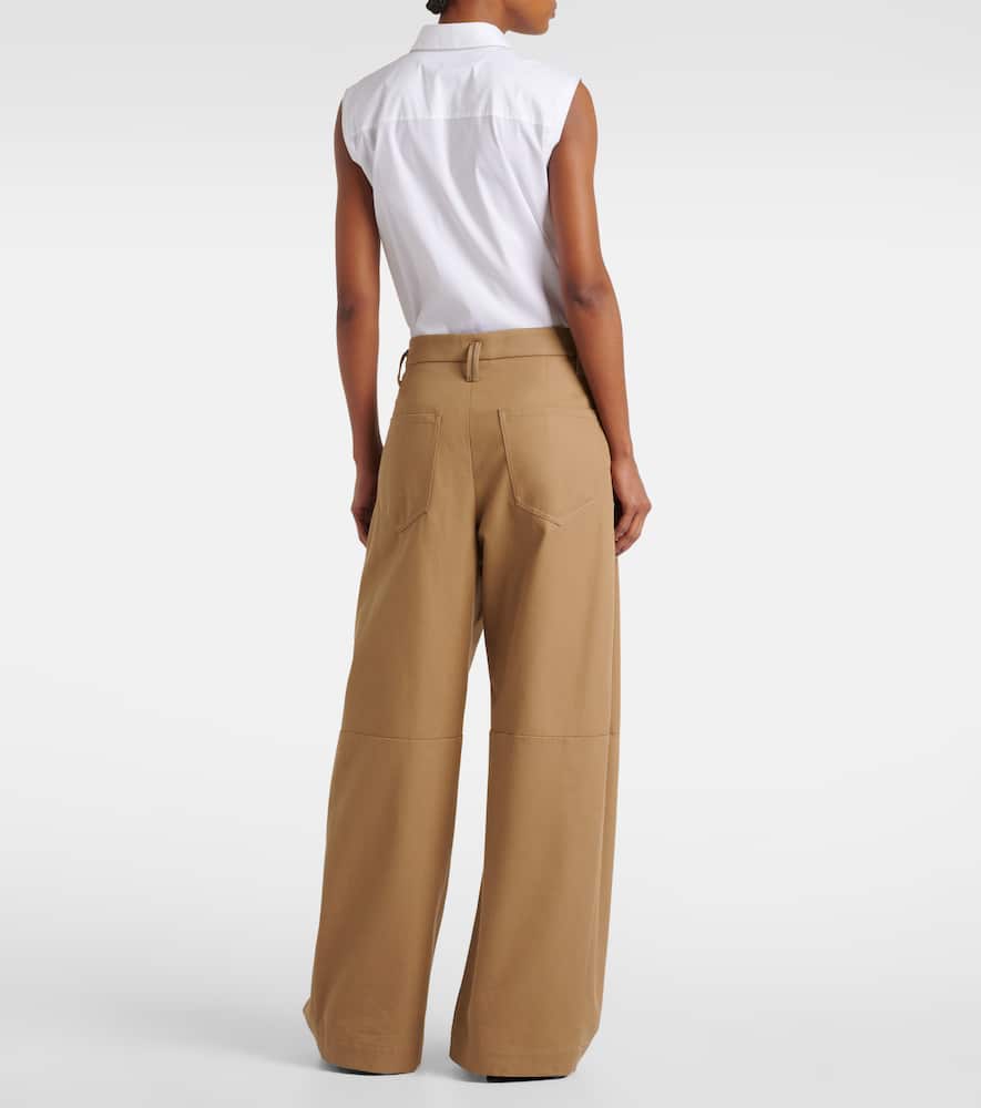 Monili cotton wide-leg pants
