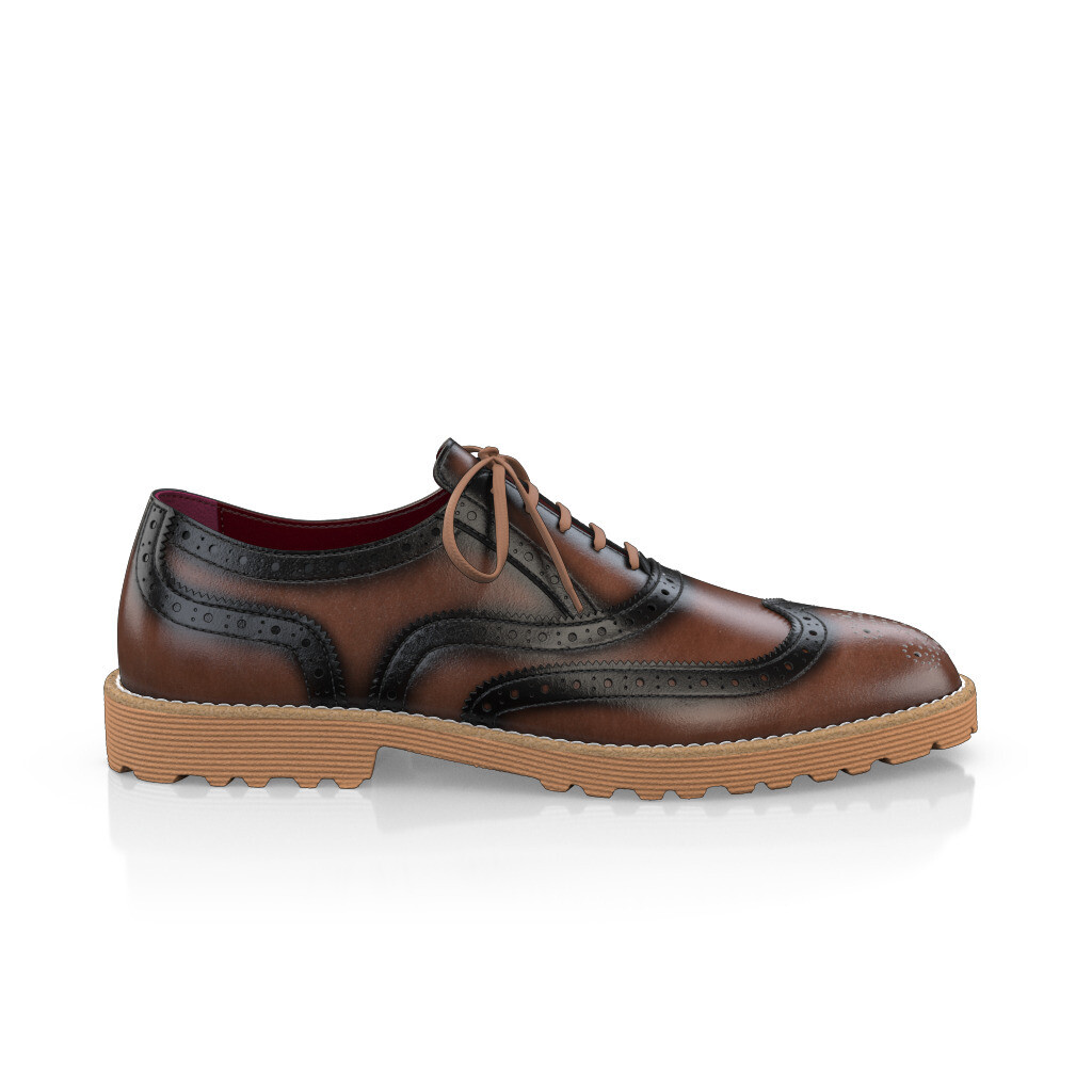 Custom Men's Luxury Oxford Dress Sneakers Handmade in Italy - Chocolate Brown Premium Leather - Brogues - GIROTTI