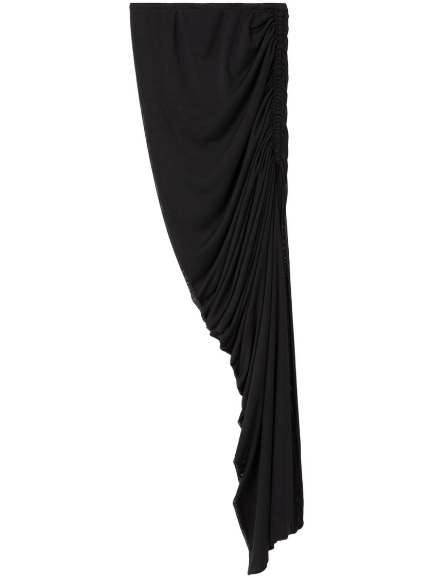 Black Black Side Slit Long Skirt