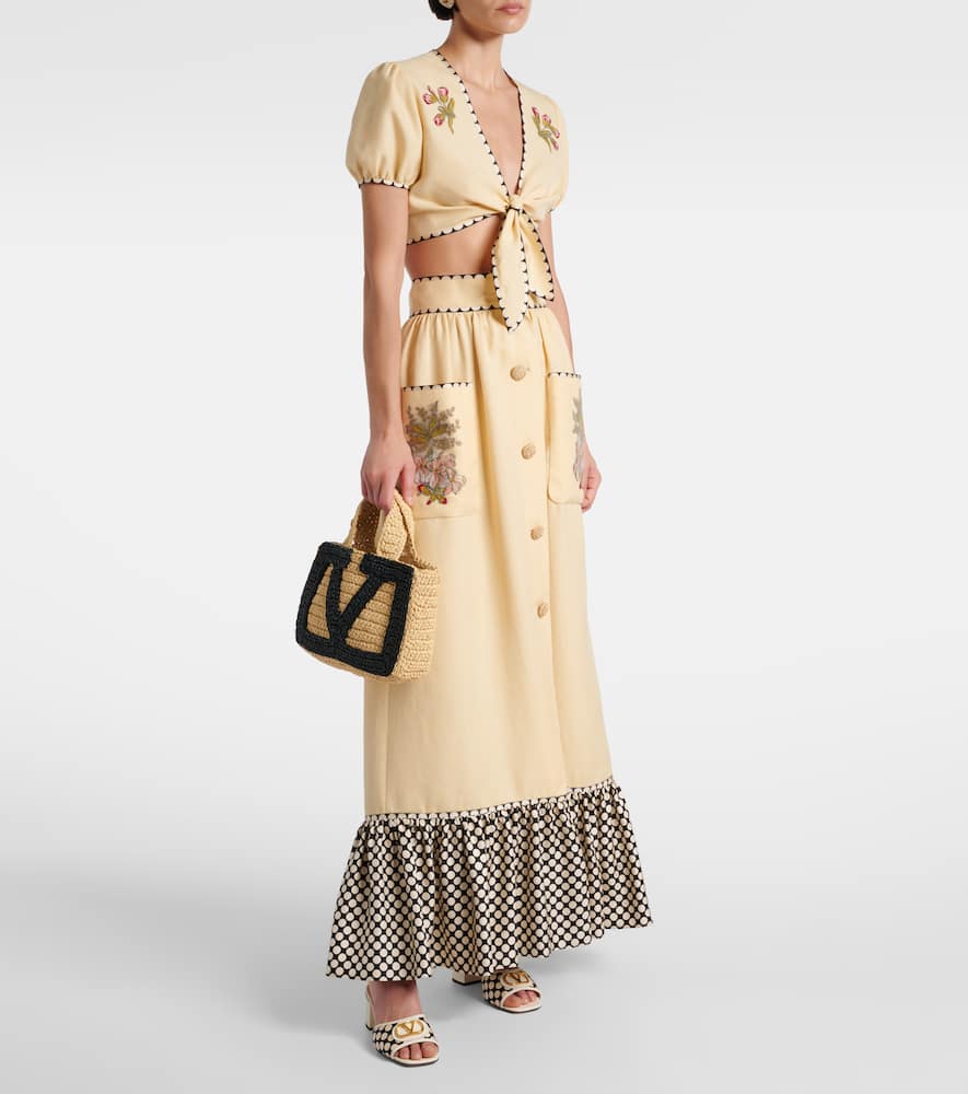 Plus De Pois embroidered maxi skirt