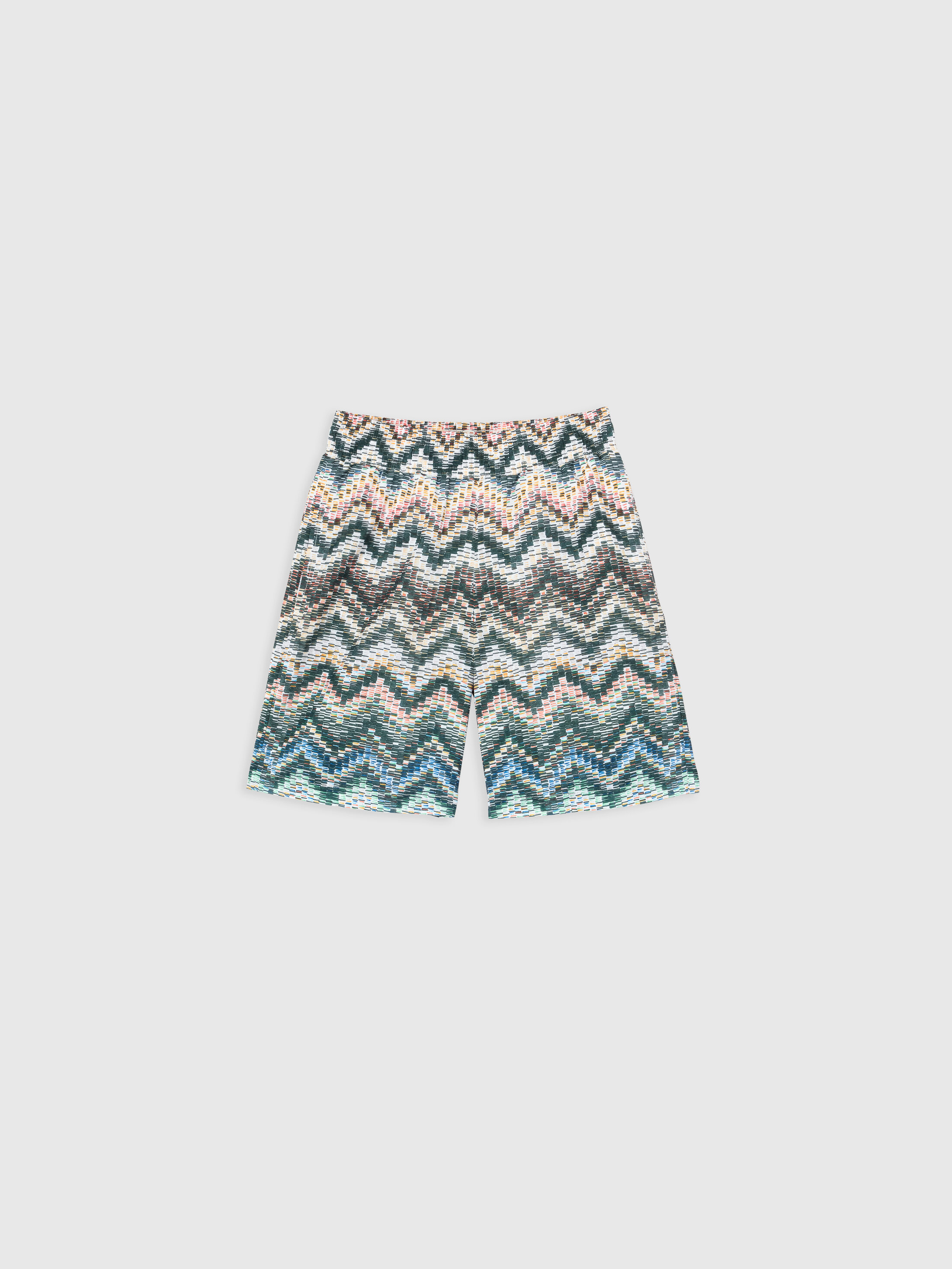 Missoni - Mid-length swim shorts with abstract zig zag print, Boy, Multicoloured
