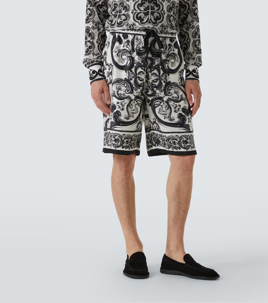 Dolce & Gabbana Majolica silk twill shorts