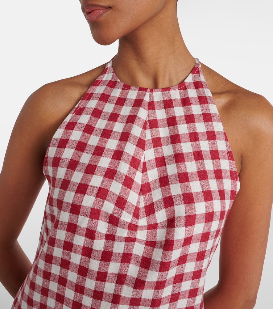 Antiqua gingham linen minidress