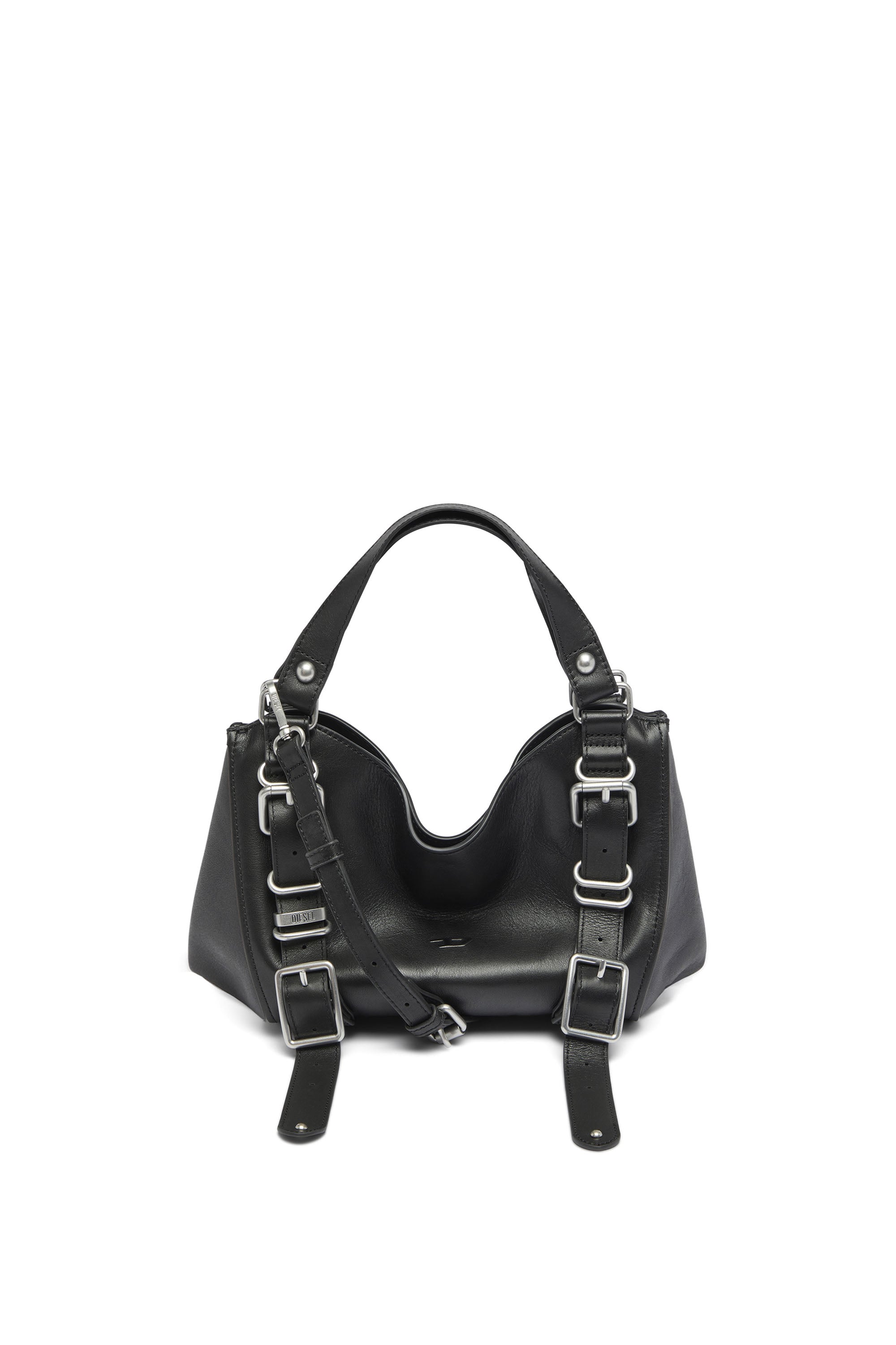 D-One-Small top-handle bag in treated leather - Handbags - Woman - Black