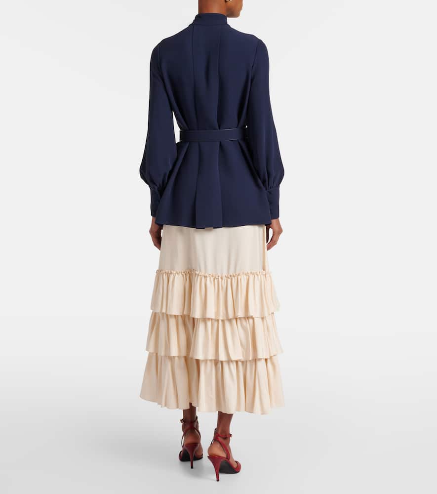 Cady Couture pleated belted blouse