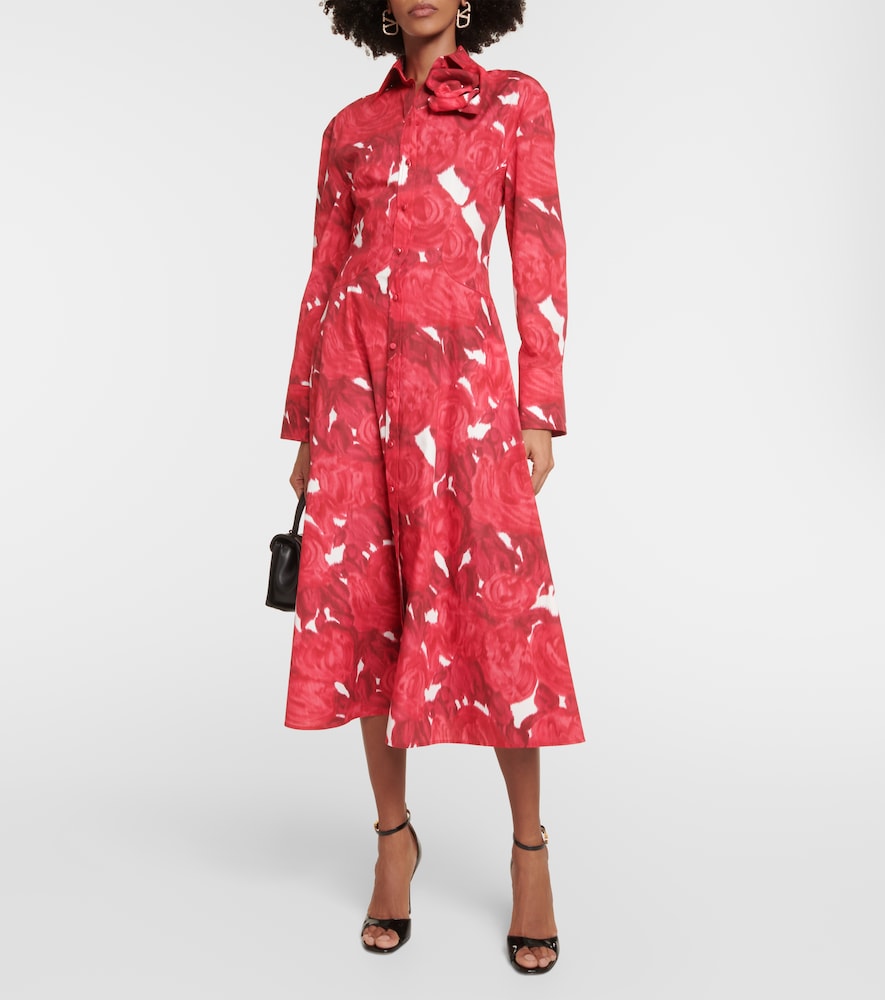 Floral cotton shirt dress