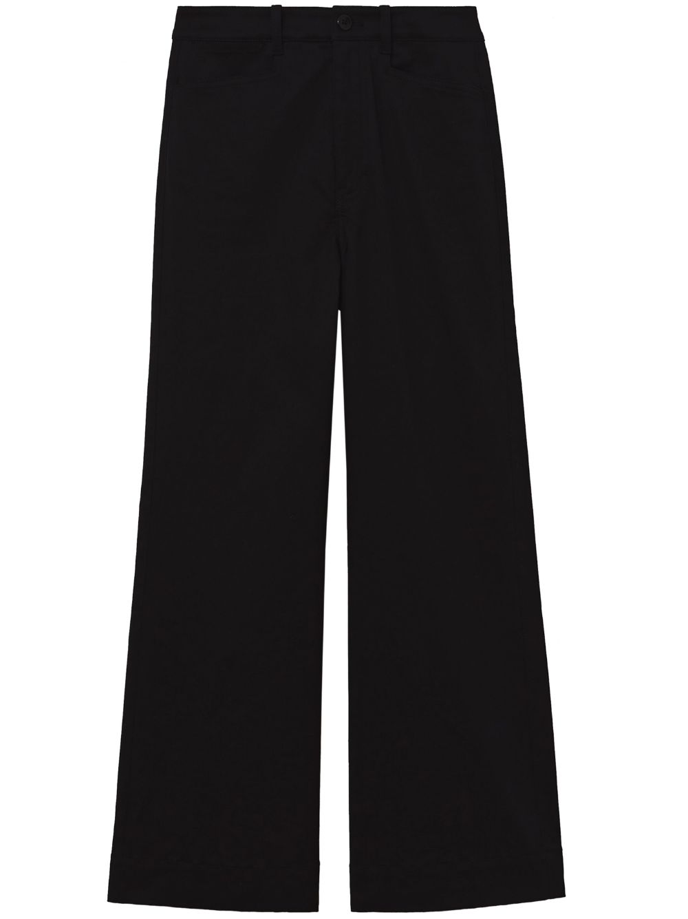 High-waisted cropped trousers - Black