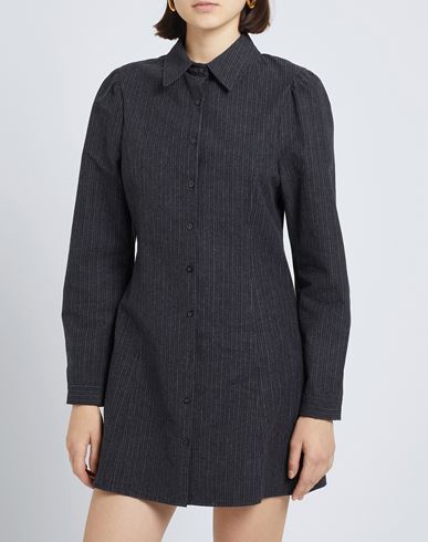 Pinstriped Flannel Shirt Dress Woman Mini dress Lead Size 4 Cotton