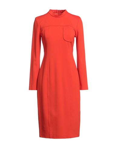 Meimeij Woman Midi dress Rust Size 4 Viscose, Polyamide, Elastane, Acetate