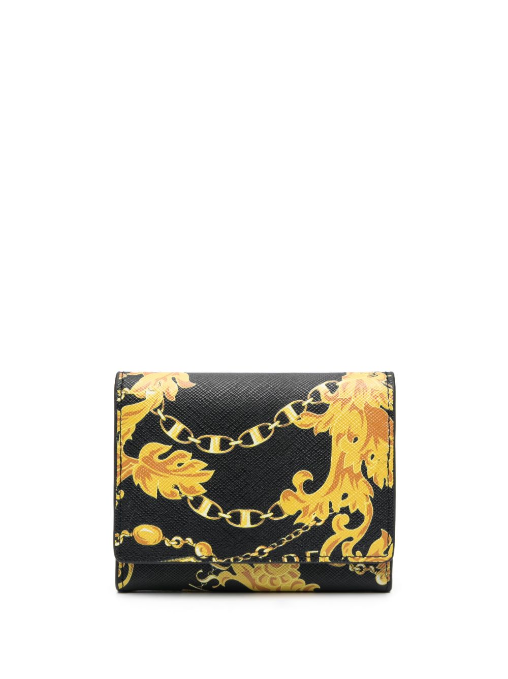 Graphic-print leather wallet - Black